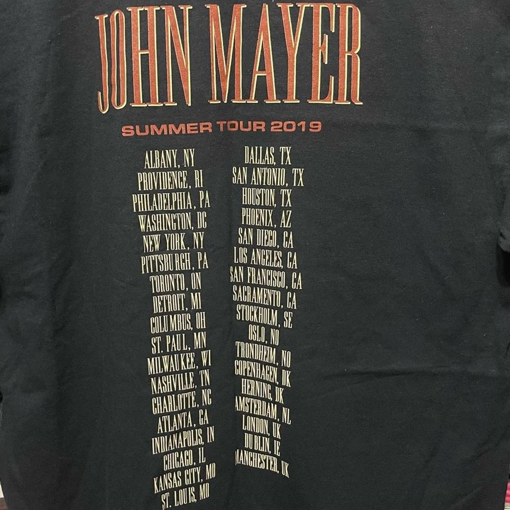 John Mayer Summer tour 2019 concert front back graphic band rock country T-shirt - Picture 5 of 5